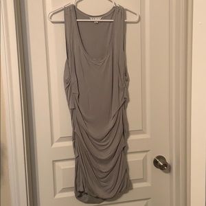 CAbi Tunic Ruched Dress Light Gry Jersey Tank NWOT